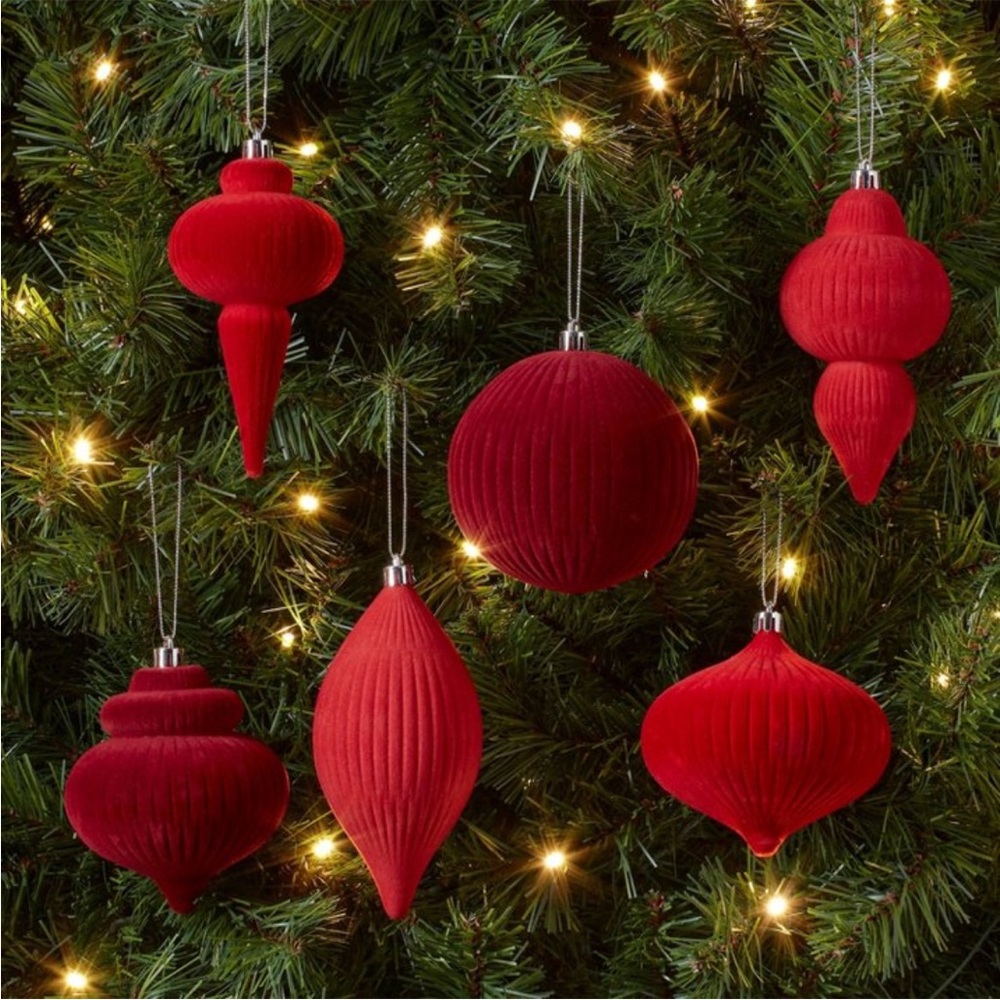 Target Wondershop Ornament Set Flocked Finial Christmas Tree and Figurine Tree